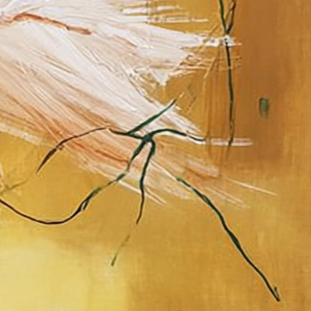 GILDED WING | Square Yellow Abstract Oil Painting for Wall Art | rectangular format, hand-painted canvas edge