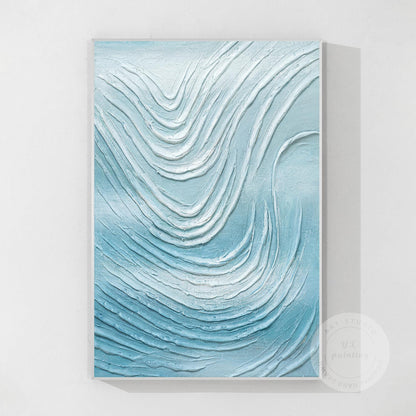 Gipskunst abstracte oceaangolven: getextureerde kustschildering #20