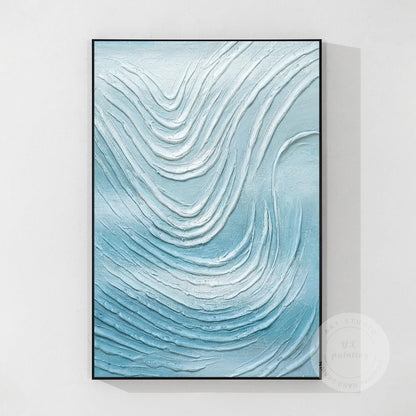 Gipskunst abstracte oceaangolven: getextureerde kustschildering #8