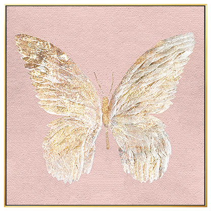 Gold Butterfly Painting: Textured Abstract Canvas Wall Art #7