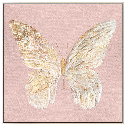 Gold Butterfly Painting: Textured Abstract Canvas Wall Art #8