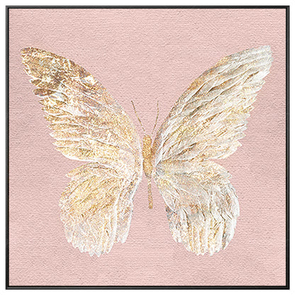 Gold Butterfly Painting: Textured Abstract Canvas Wall Art #9