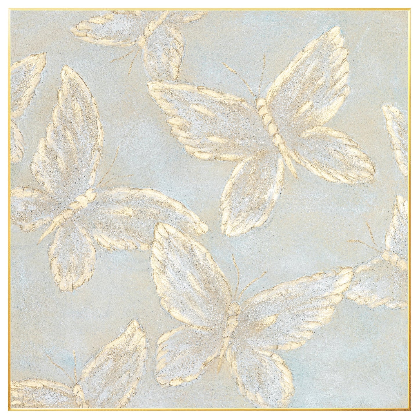 Gold Butterfly textured original abstract painting canvas, modern nodic decor li #7