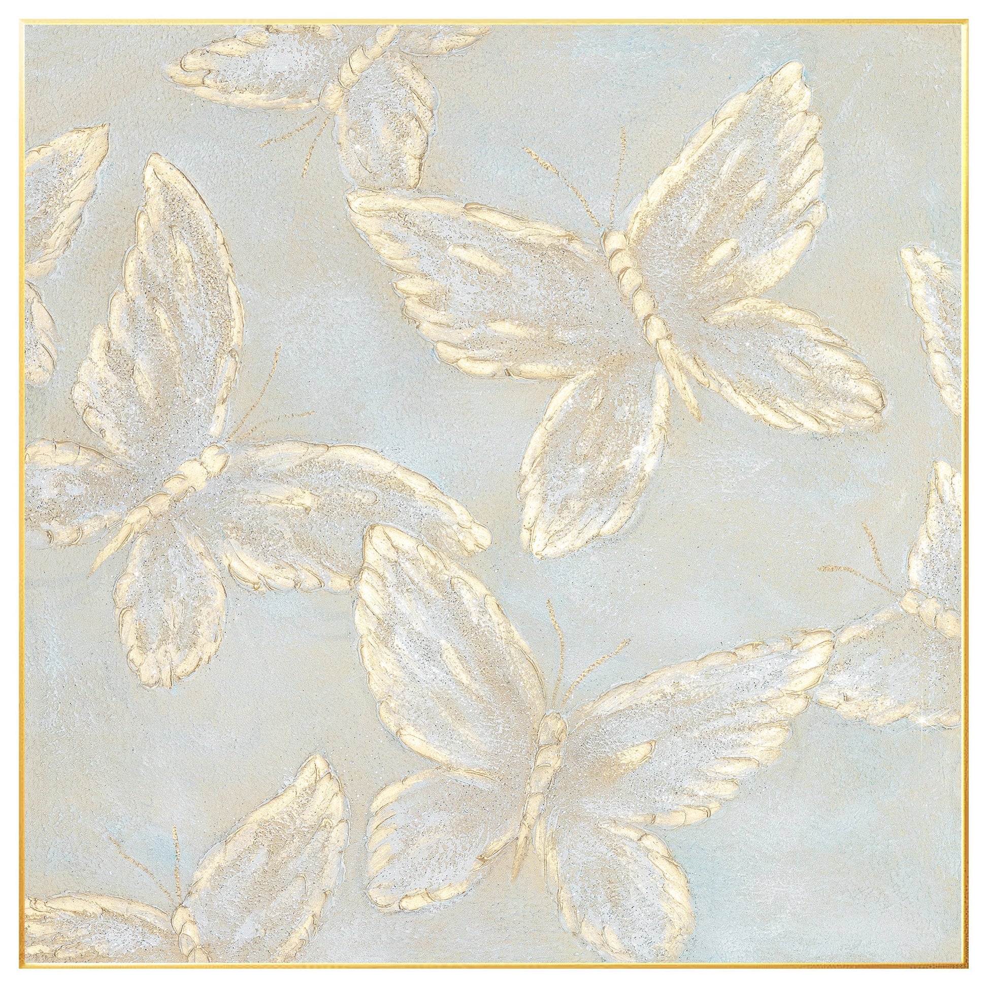 Gold Butterfly textured original abstract painting canvas, modern nodic decor li #7