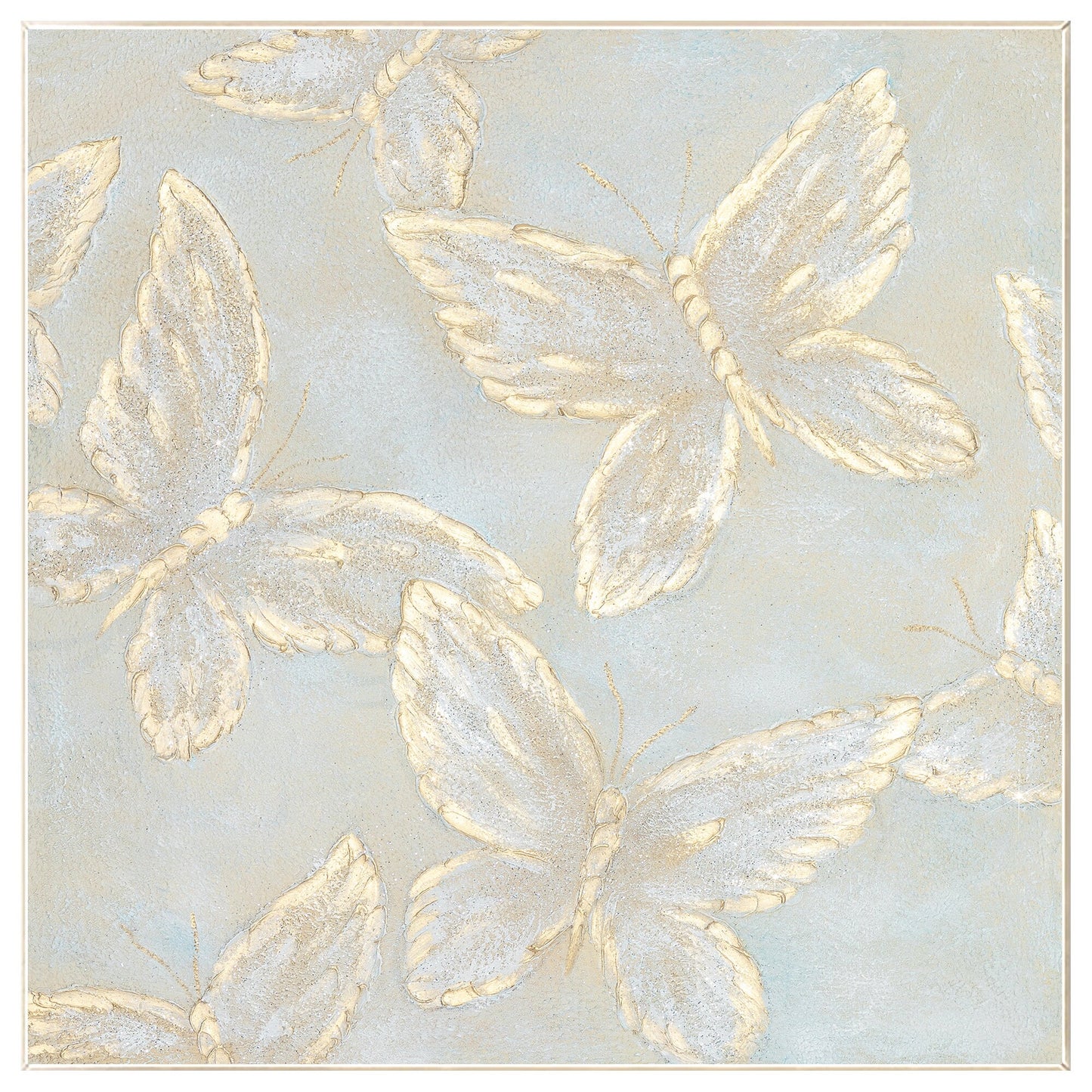 Gold Butterfly textured original abstract painting canvas, modern nodic decor li #8