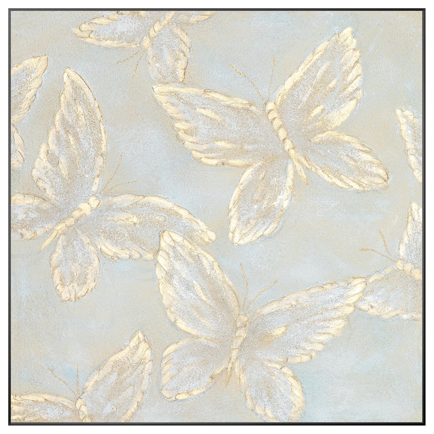 Gold Butterfly textured original abstract painting canvas, modern nodic decor li #9