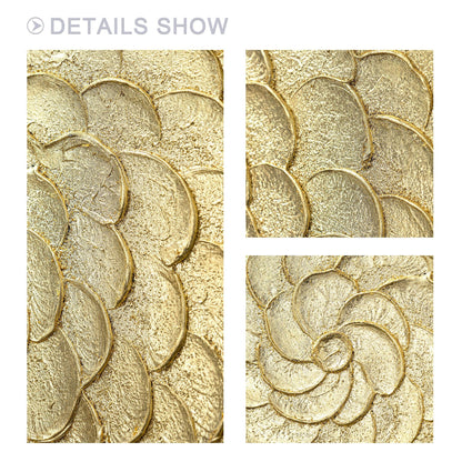 Gold Foil Luxury Abstract 3D Textured Flower large Wall Art Original Black Gold  #6