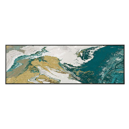 Gold Green Abstract Landscape Painting: Extra Large Canvas Wall Art #9