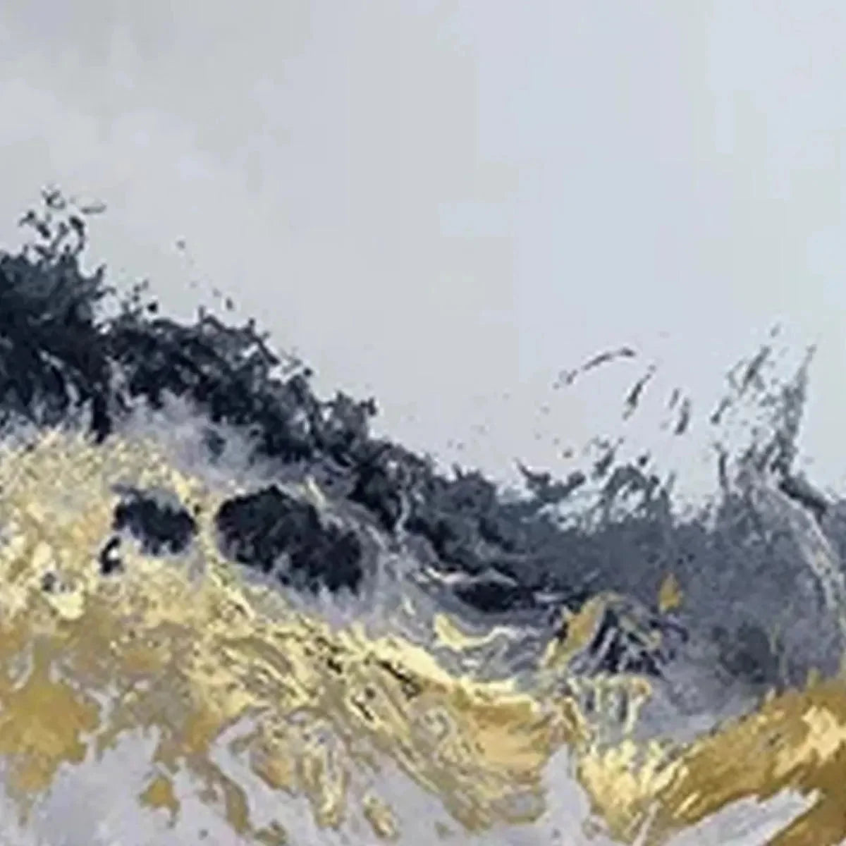 GOLD & GREY ABSTRACT TRIPTYCH: Abstract Painting Set of 3, Vertical Wall Art | rectangular format, hand-painted canvas edge