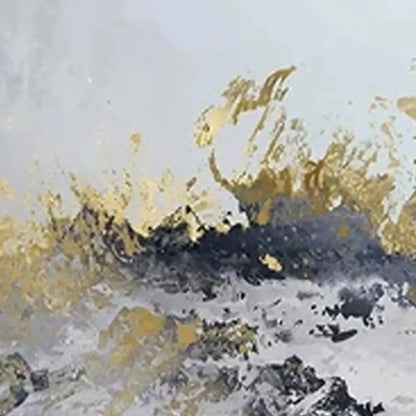 GOLD & GREY ABSTRACT TRIPTYCH: Abstract Painting Set of 3, Vertical Wall Art | yellow palette, original oil on stretched canvas art