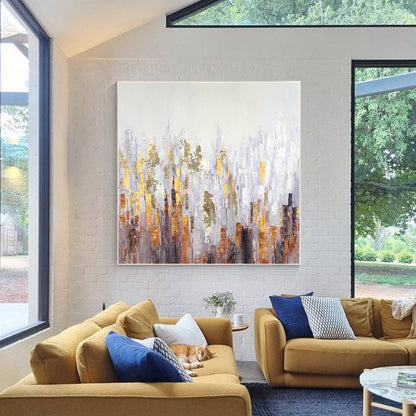 Gold leaf Abstract acrylic Paintings On Canvas Original art Large wall art textu #4