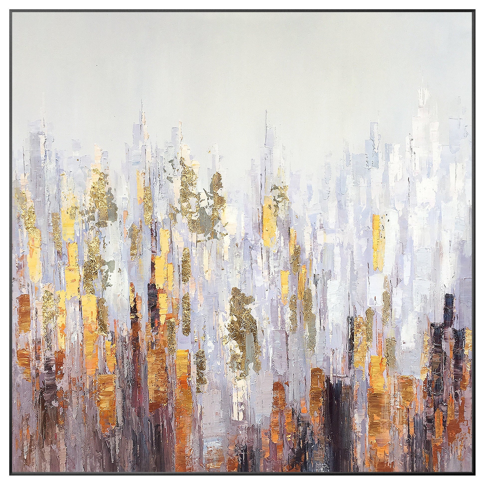 Gold leaf Abstract acrylic Paintings On Canvas Original art Large wall art textu #9