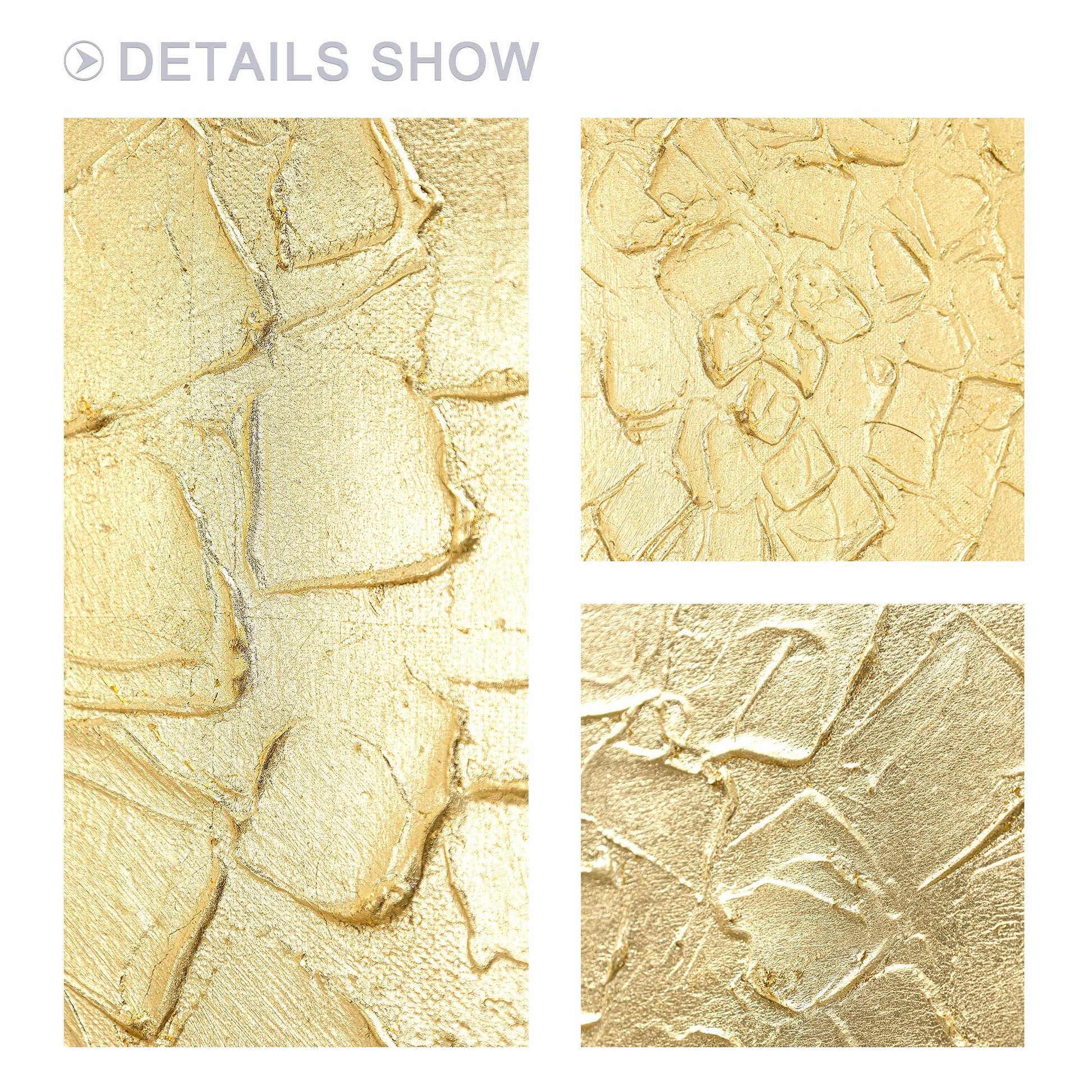 Gold Leaf Abstract Painting: Thick Textured Luxury Wall Art #2