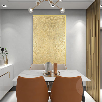 Gold Leaf Abstract Painting: Thick Textured Luxury Wall Art #5