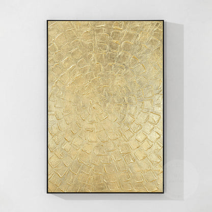 Gold Leaf Abstract Painting: Thick Textured Luxury Wall Art #8