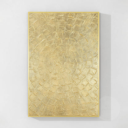 Gold Leaf Abstract Painting: Thick Textured Luxury Wall Art #9