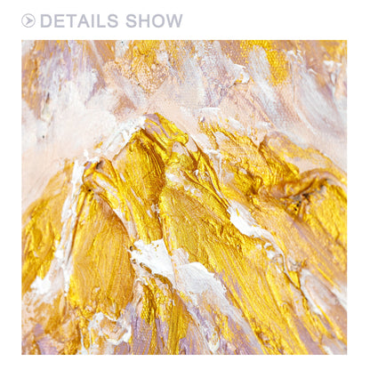 Gold Mountain Texture Painting: Original Abstract Canvas Wall Art #6