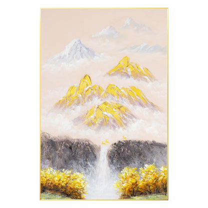 Gold Mountain Texture Painting: Original Abstract Canvas Wall Art #8