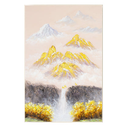 Gold Mountain Texture Painting: Original Abstract Canvas Wall Art #9