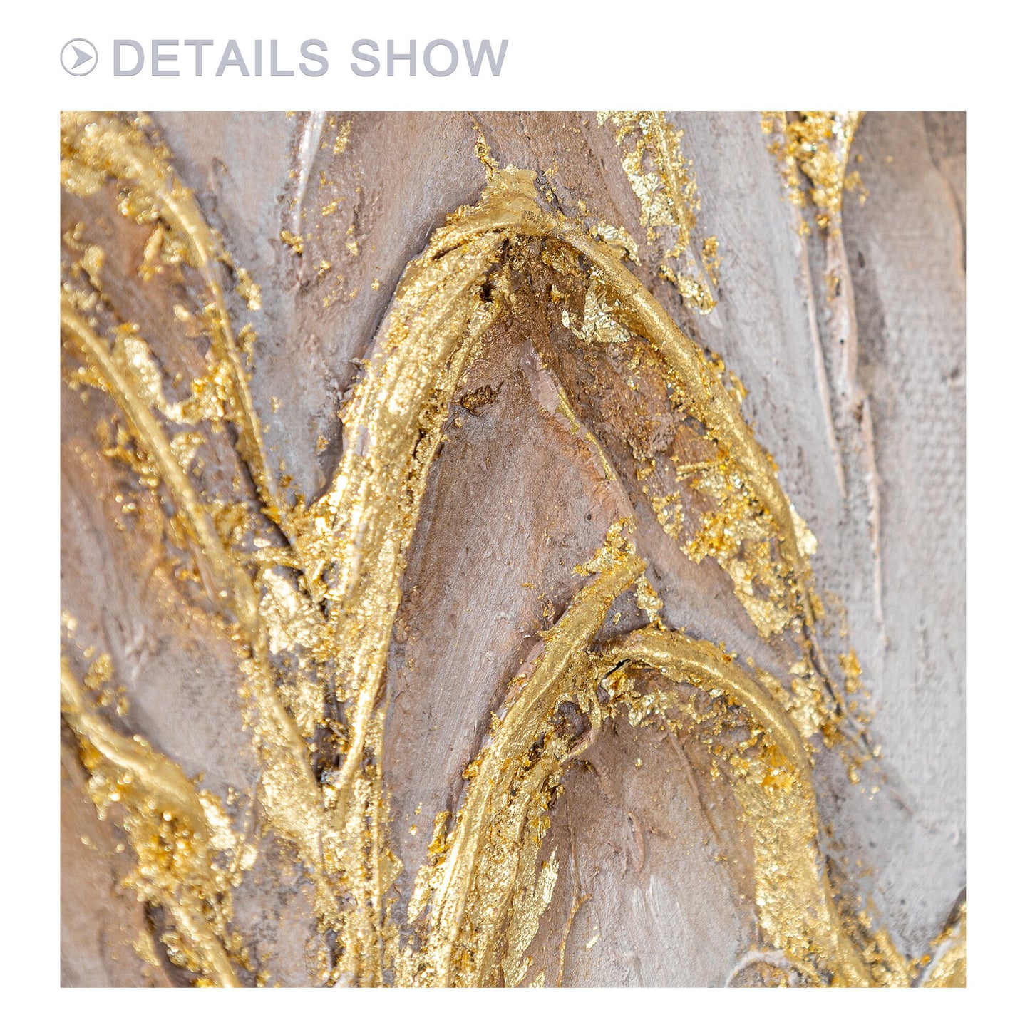 Gold Mountain Textured Abstract Painting: Large Horizontal Canvas Wall Art #6