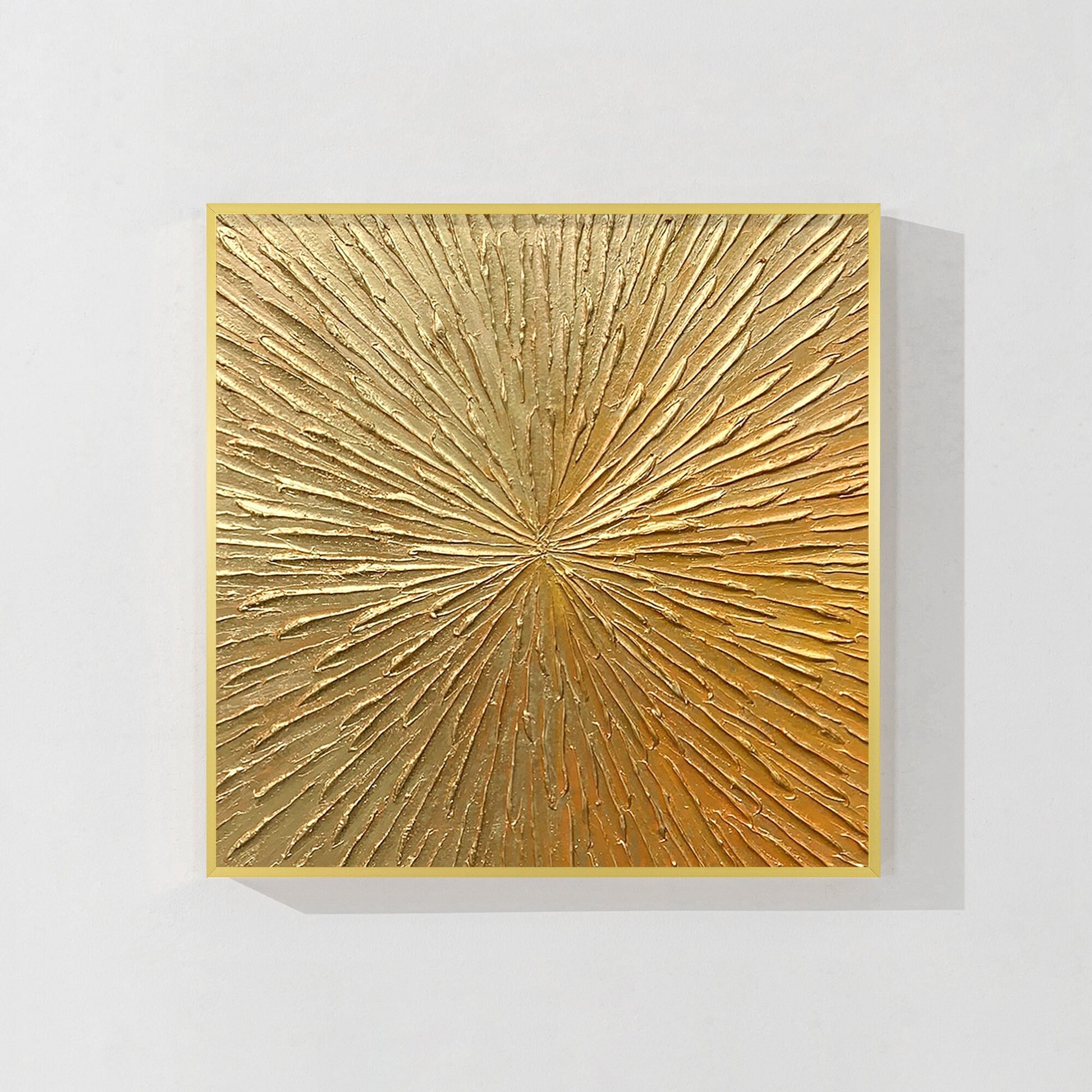 Gold Textured Art Abstract Painting Minimalist Painting On Canvas, Square Gold W #9