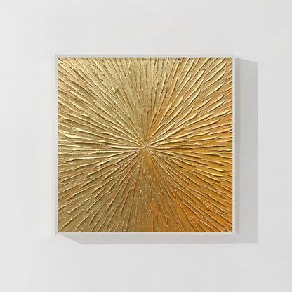Gold Textured Art Abstract Painting Minimalist Painting On Canvas, Square Gold W #10