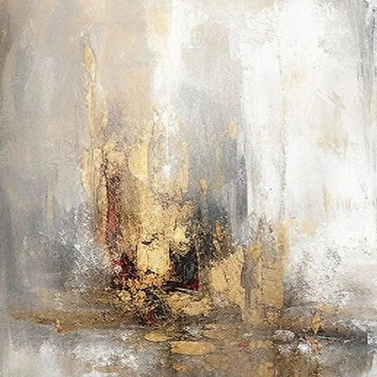 GOLDEN ABSTRACT: Textured Abstract Painting, Vertical Wall Art | rectangular format, hand-painted canvas edge