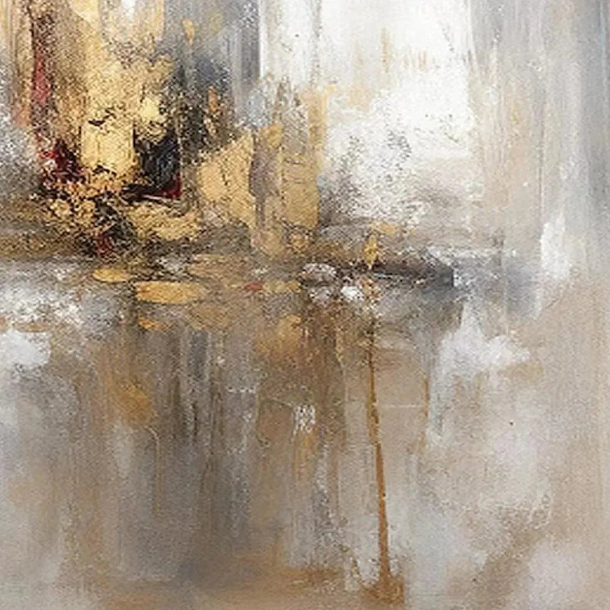 GOLDEN ABSTRACT: Textured Abstract Painting, Vertical Wall Art | rolled canvas, ready for custom framing