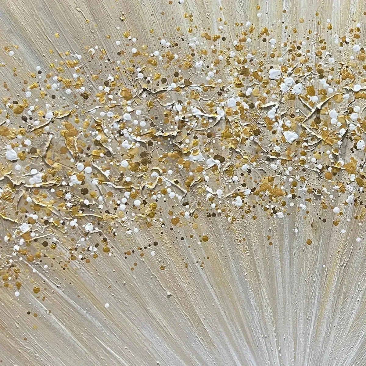 GOLDEN AURORA: Abstract Painting in Gold and Beige, Horizontal Canvas, Modern Wall Art | rolled canvas, ready for custom framing