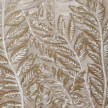 GOLDEN BOTANICALS: Textured Metallic Gold Leaf Oil Painting | yellow palette, original oil on stretched canvas art