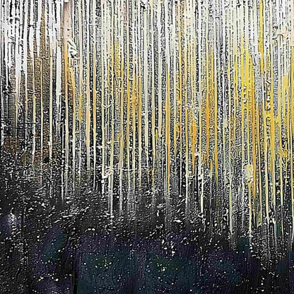 GOLDEN CASCADE: Large Textured Abstract Gold and Black Painting | rectangular format, hand-painted canvas edge