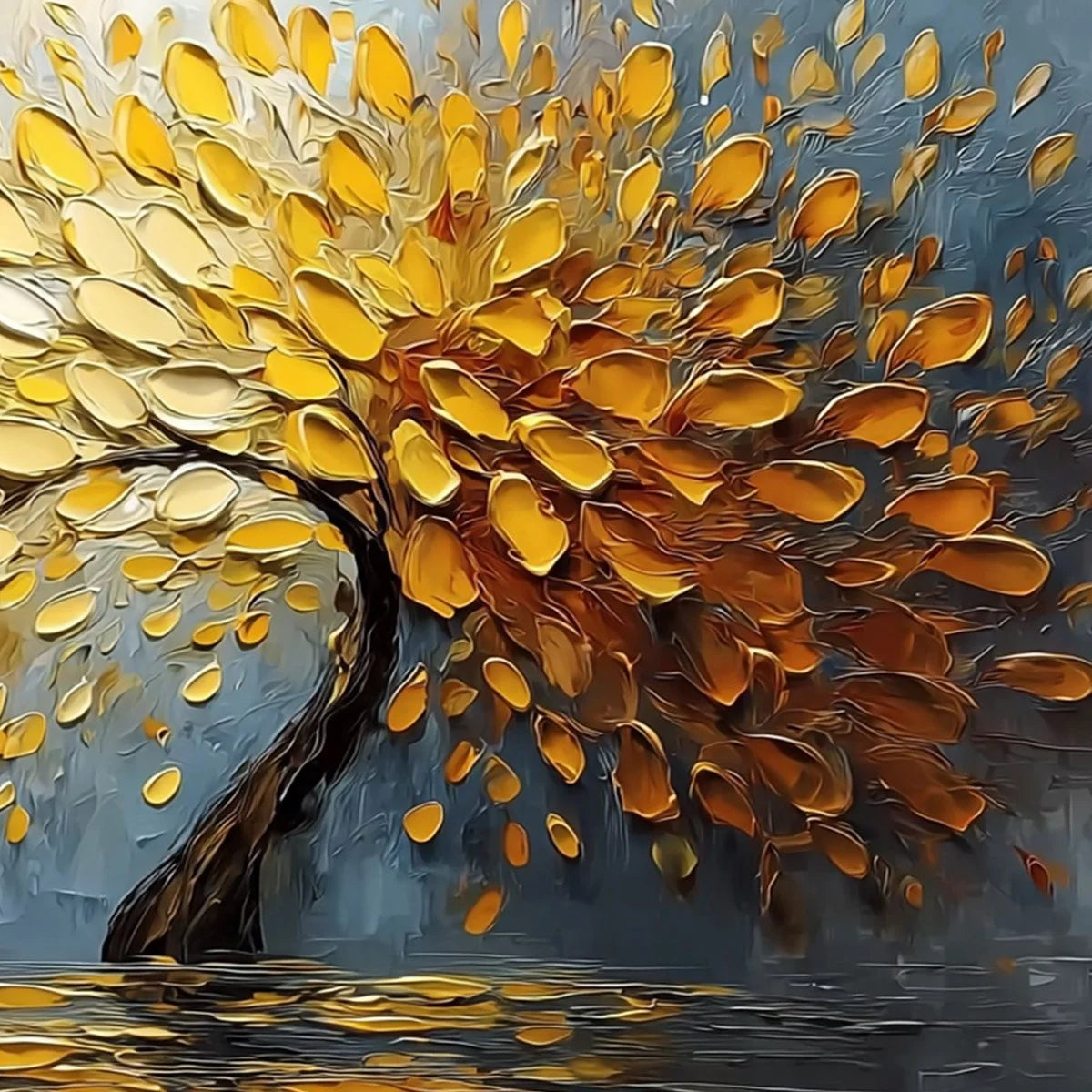 GOLDEN CASCADE | rolled canvas, ready for custom framing