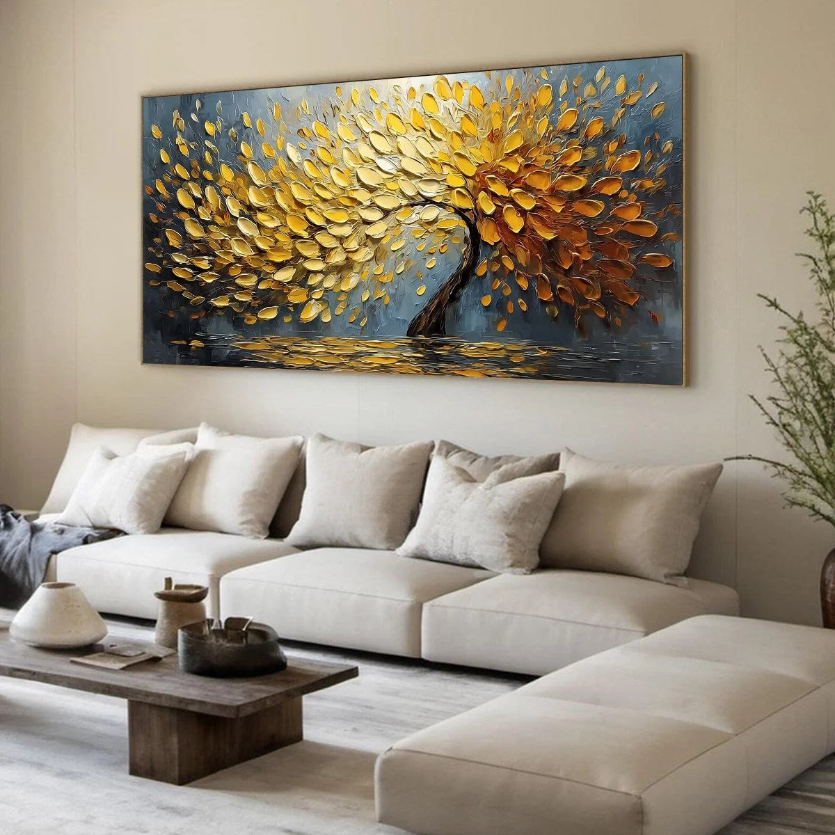 GOLDEN CASCADE | yellow palette, original  art