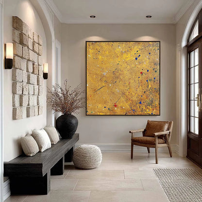 GOLDEN CHORUS: Abstract Expressionist Oil Painting | Abstract closeup, raised brushwork detail