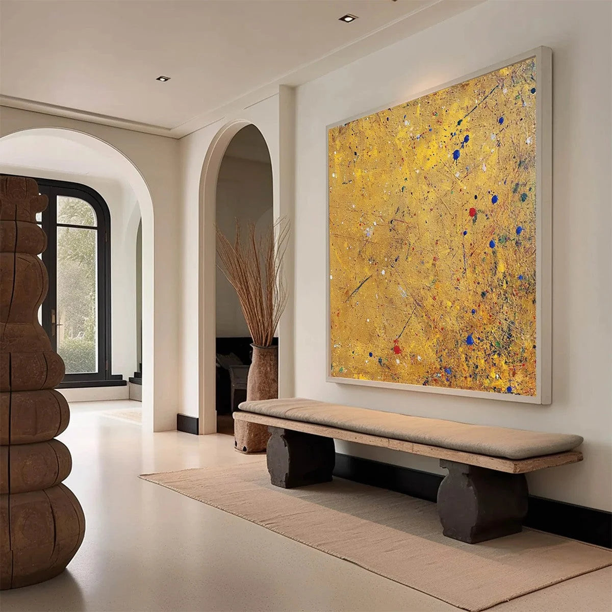GOLDEN CHORUS: Abstract Expressionist Oil Painting | rolled canvas, ready for custom framing