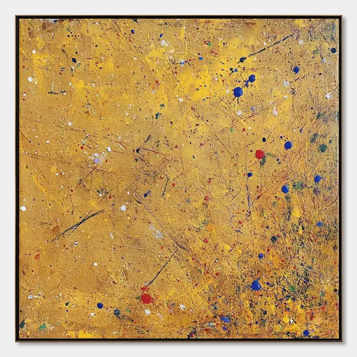 GOLDEN CHORUS: Abstract Expressionist Oil Painting | hanging in living room, Abstract wall art