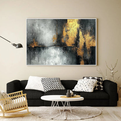 GOLDEN EMBRACE: Textured Abstract Oil Painting | Abstract closeup, raised brushwork detail