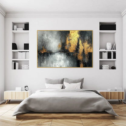 GOLDEN EMBRACE: Textured Abstract Oil Painting | rolled canvas, ready for custom framing
