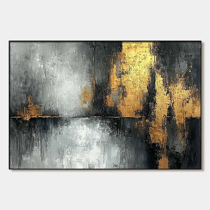 GOLDEN EMBRACE: Textured Abstract Oil Painting | hanging in living room, Abstract wall art