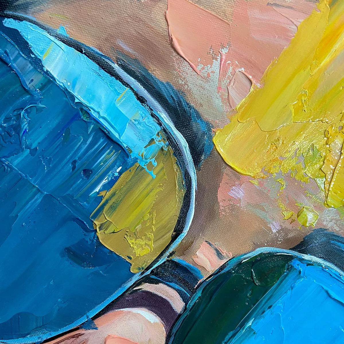 GOLDEN GAZE: Modern Portrait Impasto Oil Painting | rolled canvas, ready for custom framing