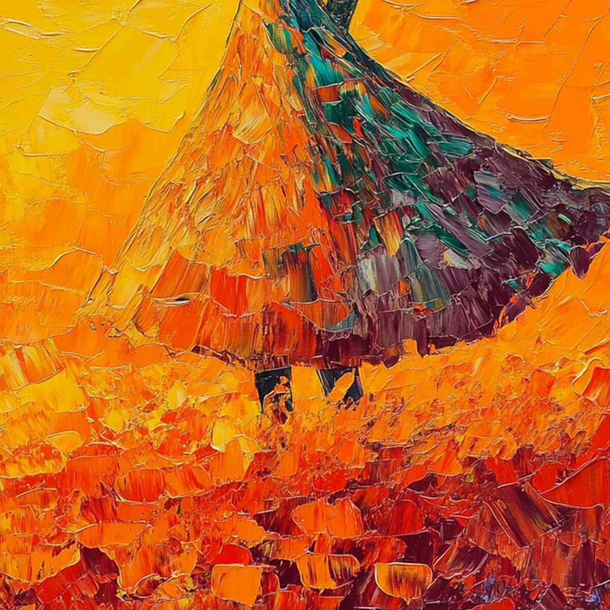 GOLDEN HOUR GRACE: Textured Impasto Figurative Oil Painting of Woman in Field | Figurative mood, soft natural light studio shot