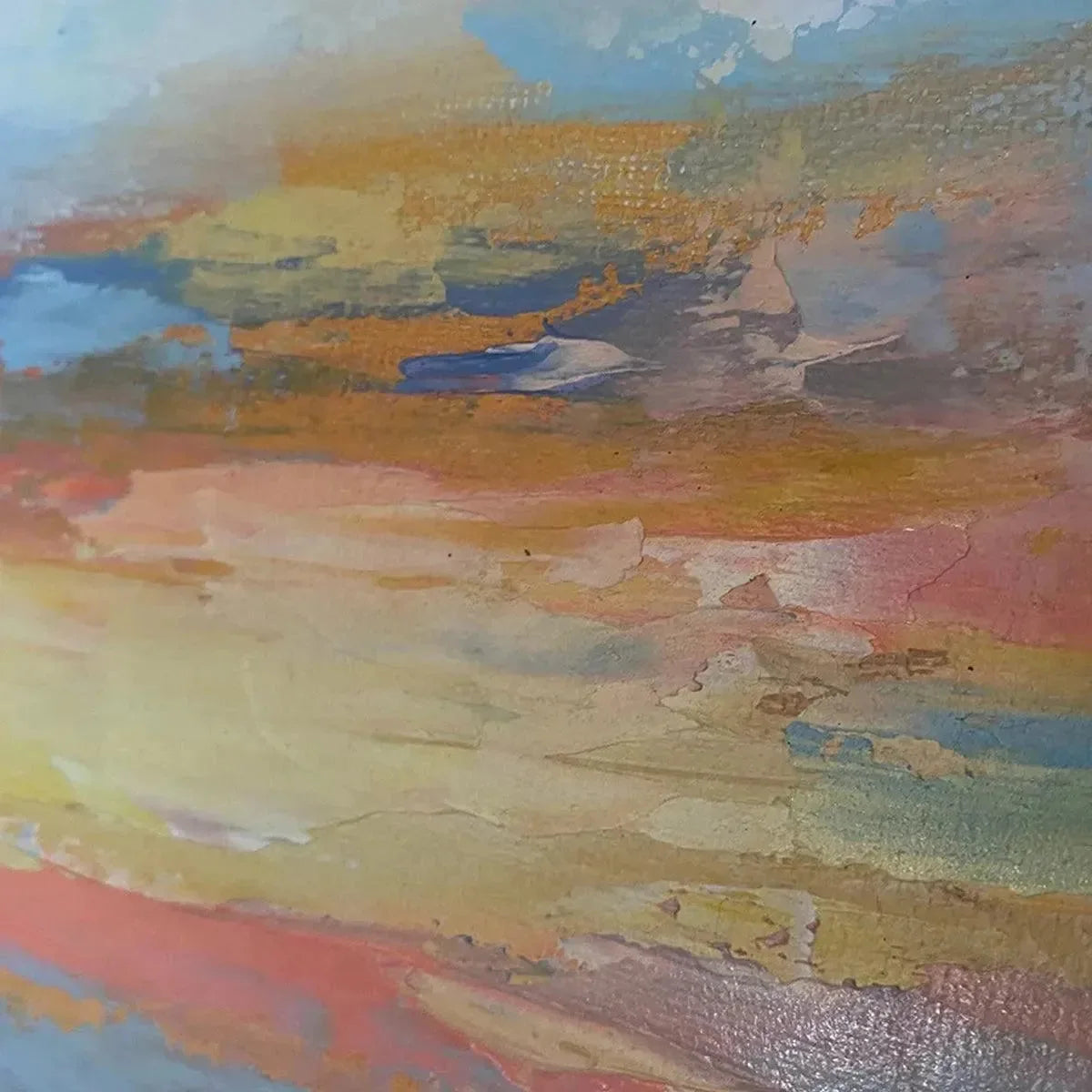 GOLDEN HOUR SEASCAPE: Ocean Painting, Sunset Wall Art, Impasto Texture, Vertical Canvas | rectangular format, hand-painted canvas edge