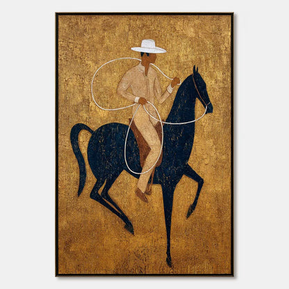 Golden Lasso impasto painting, hand-painted by UArtShow