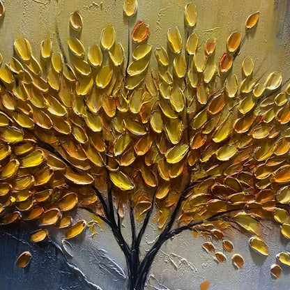 GOLDEN MAJESTY: Textured Landscape Oil Painting | rolled canvas, ready for custom framing