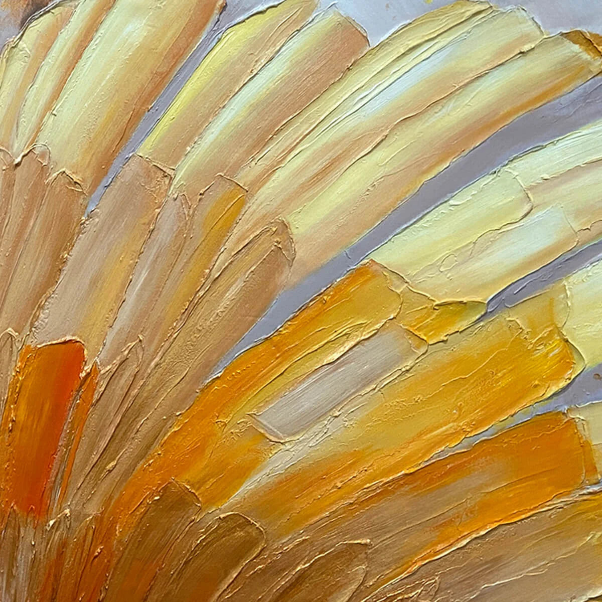 GOLDEN RADIANCE: Abstract Gold Textured Impasto Oil Painting | rectangular format, hand-painted canvas edge
