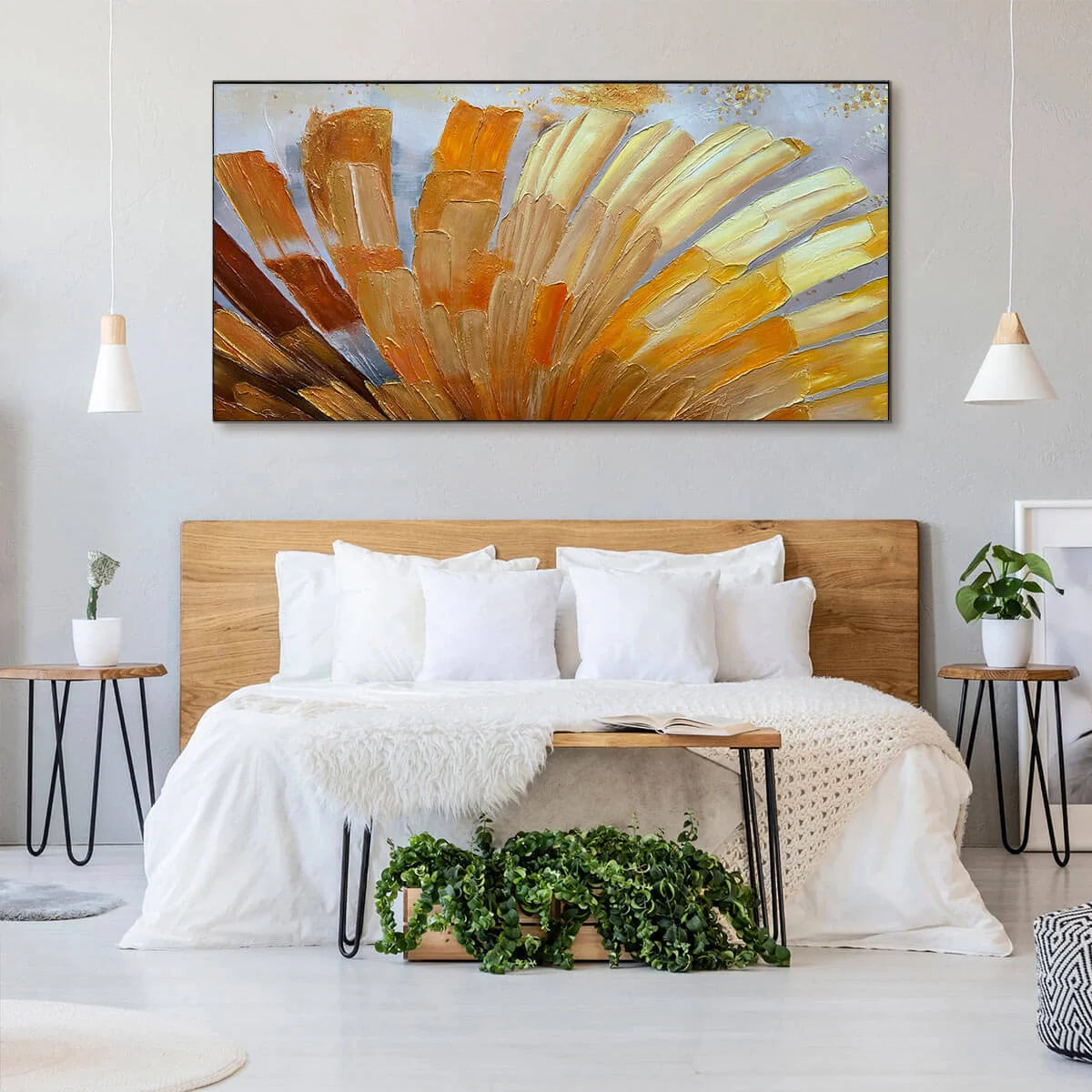 GOLDEN RADIANCE: Abstract Gold Textured Impasto Oil Painting | Abstract mood, soft natural light studio shot