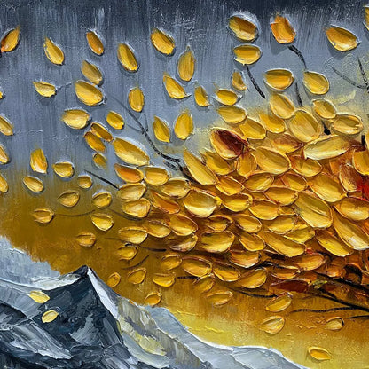 GOLDEN RESILIENCE: Textured Landscape Oil Painting | rolled canvas, ready for custom framing