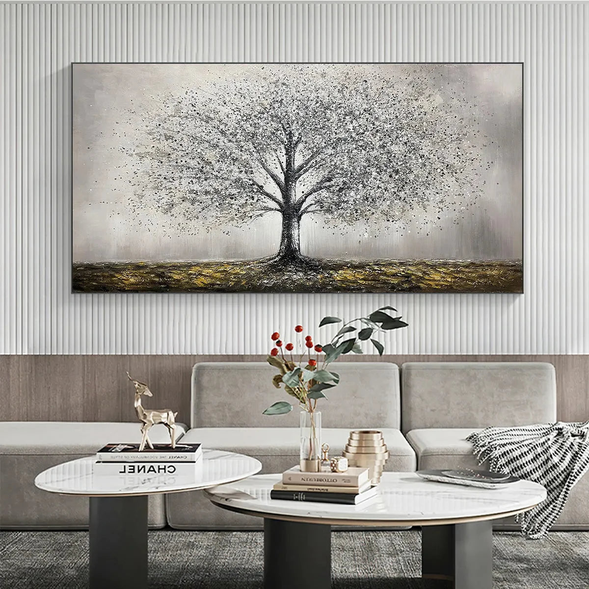GOLDEN ROOTS: Tree Painting with Textured Gold Ground | Figurative closeup, raised brushwork detail