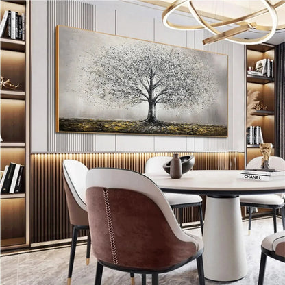 GOLDEN ROOTS: Tree Painting with Textured Gold Ground | yellow palette, original oil on stretched canvas art