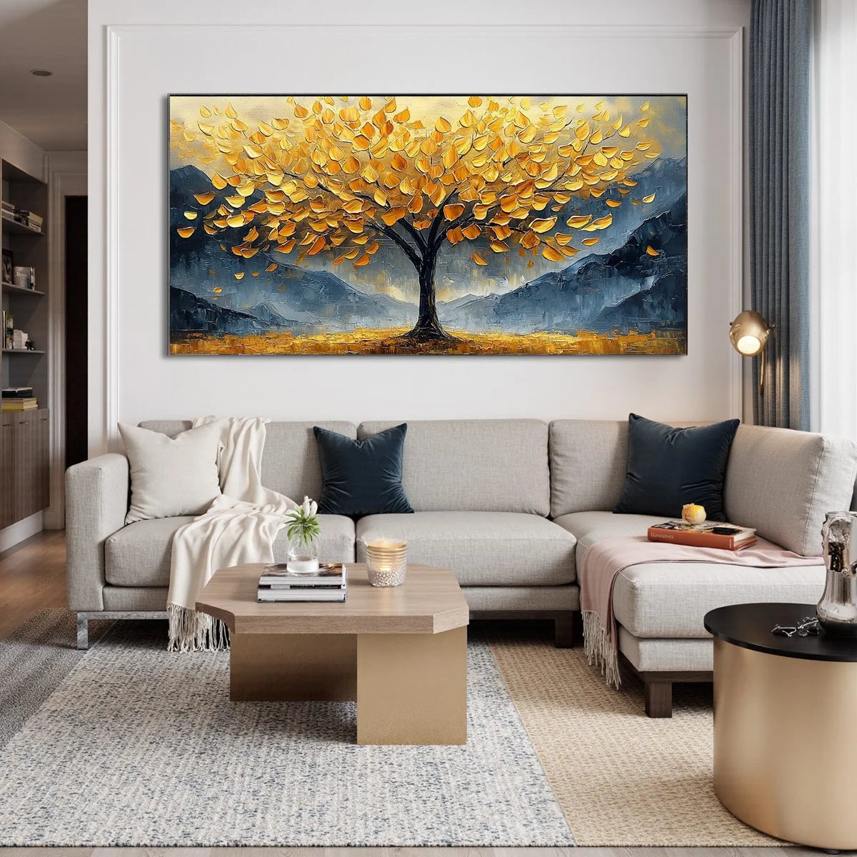 GOLDEN SANCTUARY: Textured Landscape Oil Painting | Landscape closeup, raised brushwork detail